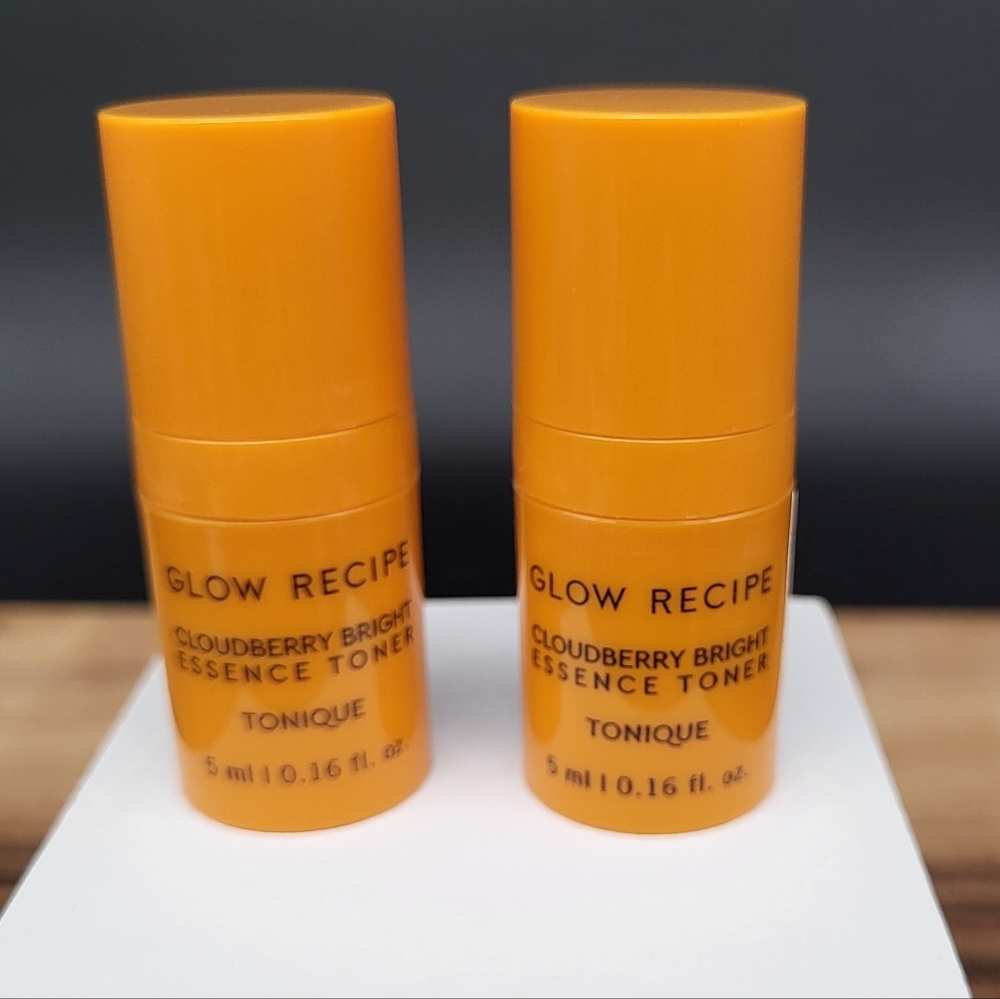 2-Piece Glow Recipe Cloudberry Bright Essence Toner, 5ml Each, New